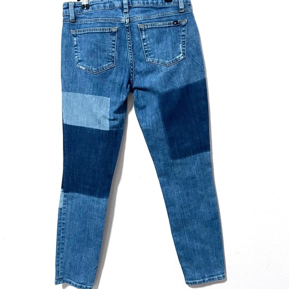 TOMMY HILFIGER Blue Ankle-Length skinny Patchwork Jeans 2 - Picture 12 of 16